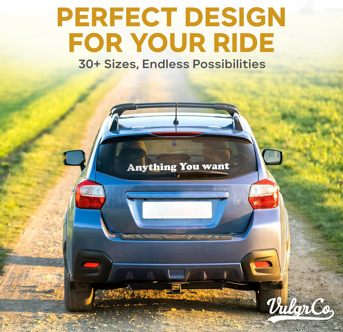 VulgrCo Custom Windshield Sticker, Create Your Own Custom Vinyl Decals for Cars, Long-Lasting Front