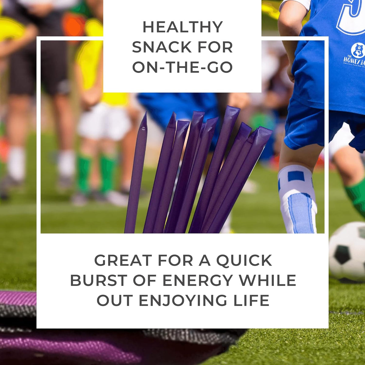 The Honey Jar Blackberry Flavored Honey Sticks - Pure Honey Straws For Tea, Coffee, or a Healthy