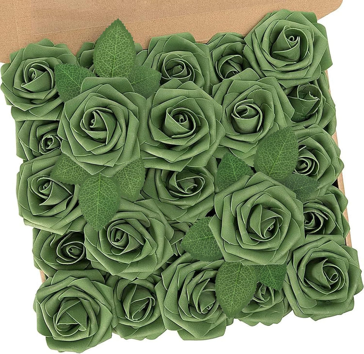 N&T NIETING Roses Artificial Flowers, 25pcs Artificial Flowers Foam Flowers with Stems for DIY Cake