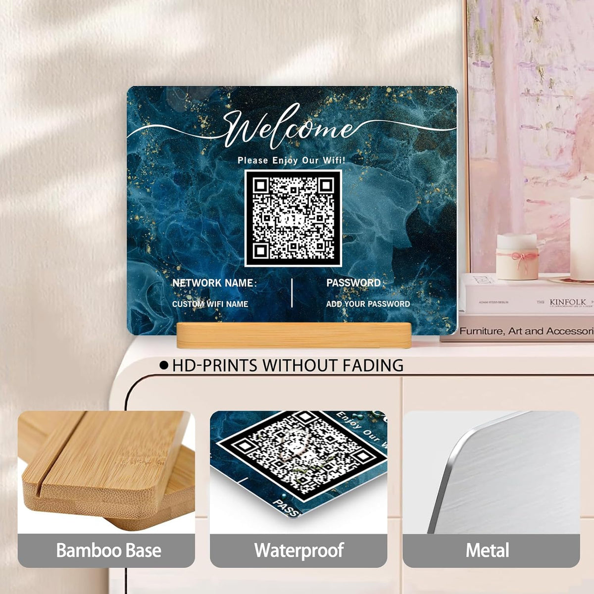 Personalized Custom Metal QR Code Sign Venmo Cashapp Scan to Pay with Stand Instagram Facebook
