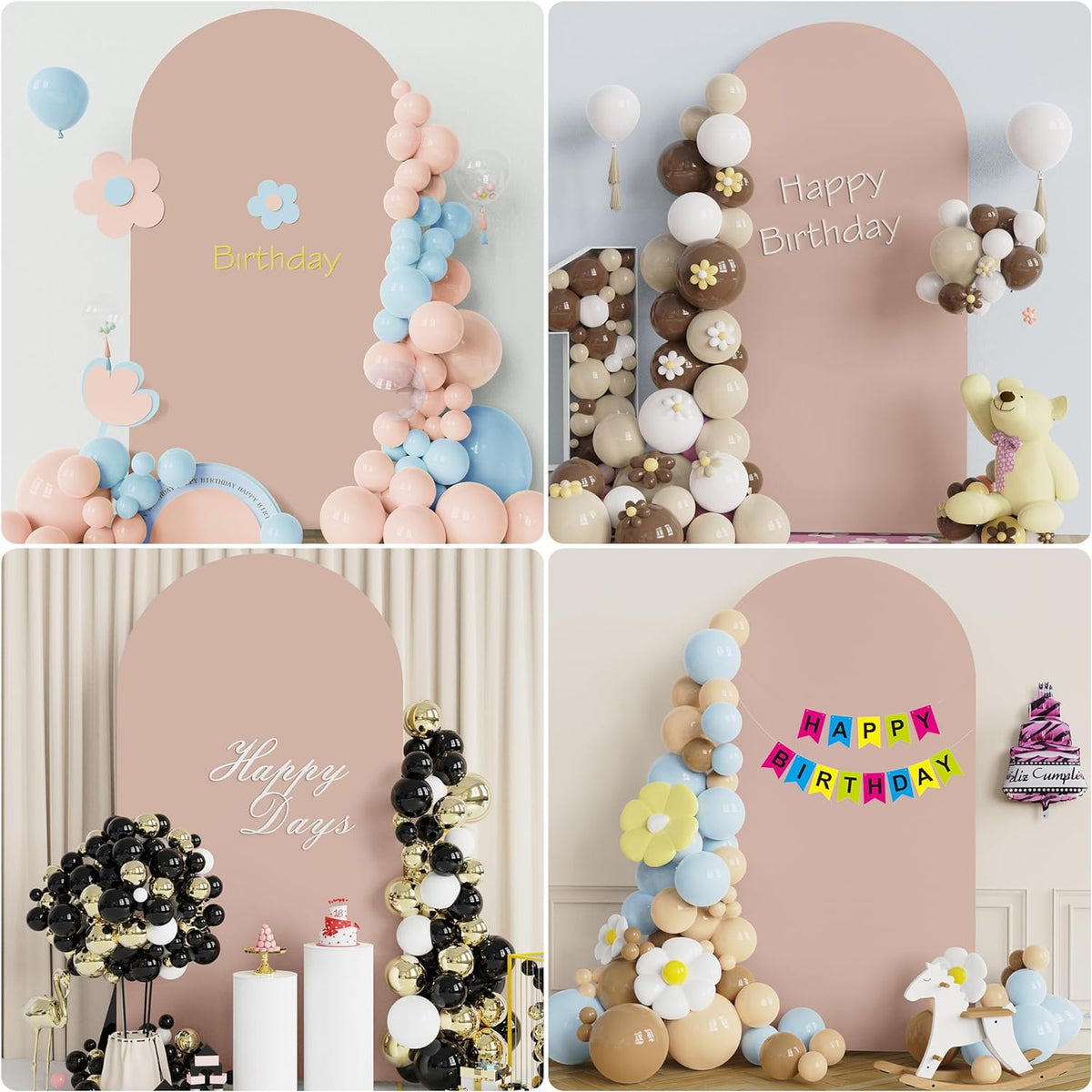 Wokceer 7.2 FT Wedding Arch Stand and Arch Cover, Metal Arch Backdrop Stand with Arch Stand Cover