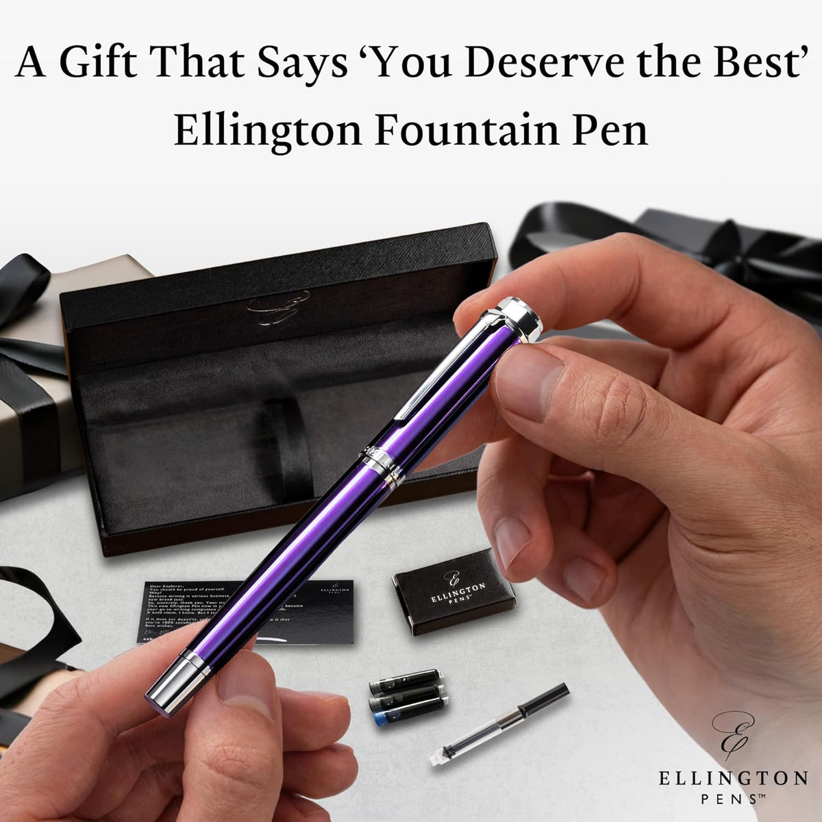 Ellington Pens Luxury Fountain Pen Set- Fountain Pens for Writing - Smooth Medium Nib - Includes