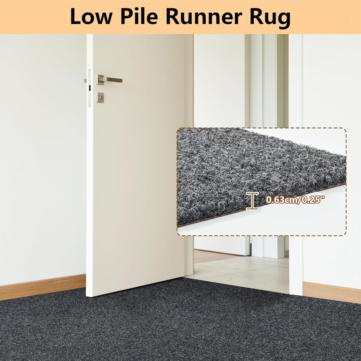 jxgzyy Runner Rugs 3 x 10 ft, Non Slip Entrance Doormat, 0.25” Thickness Indoor Outdoor Carpet
