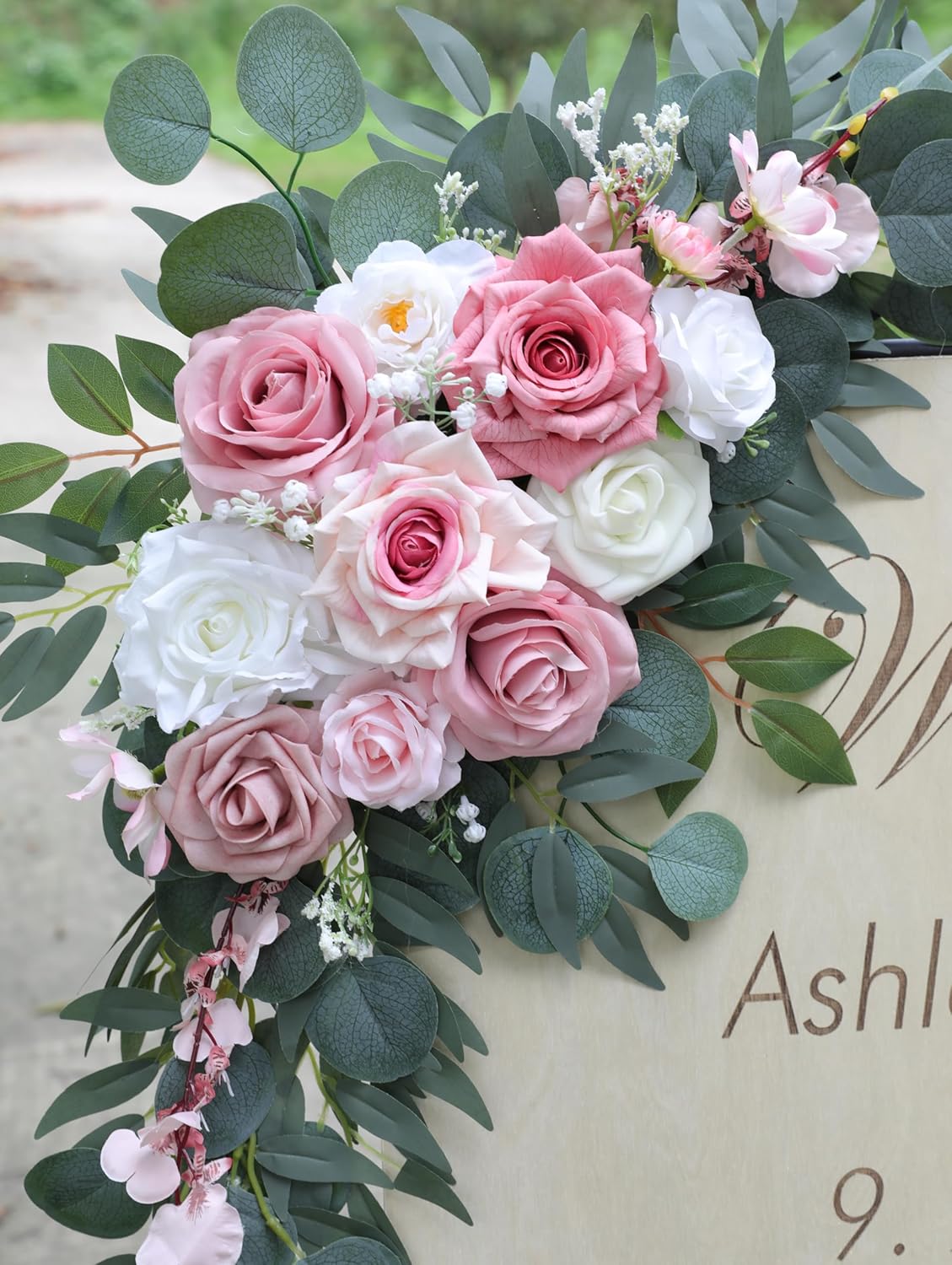 ponatia Artificial Wedding Arch Flowers (Pack of 2), Dusty Rose Wedding Flowers for Wedding Welcome