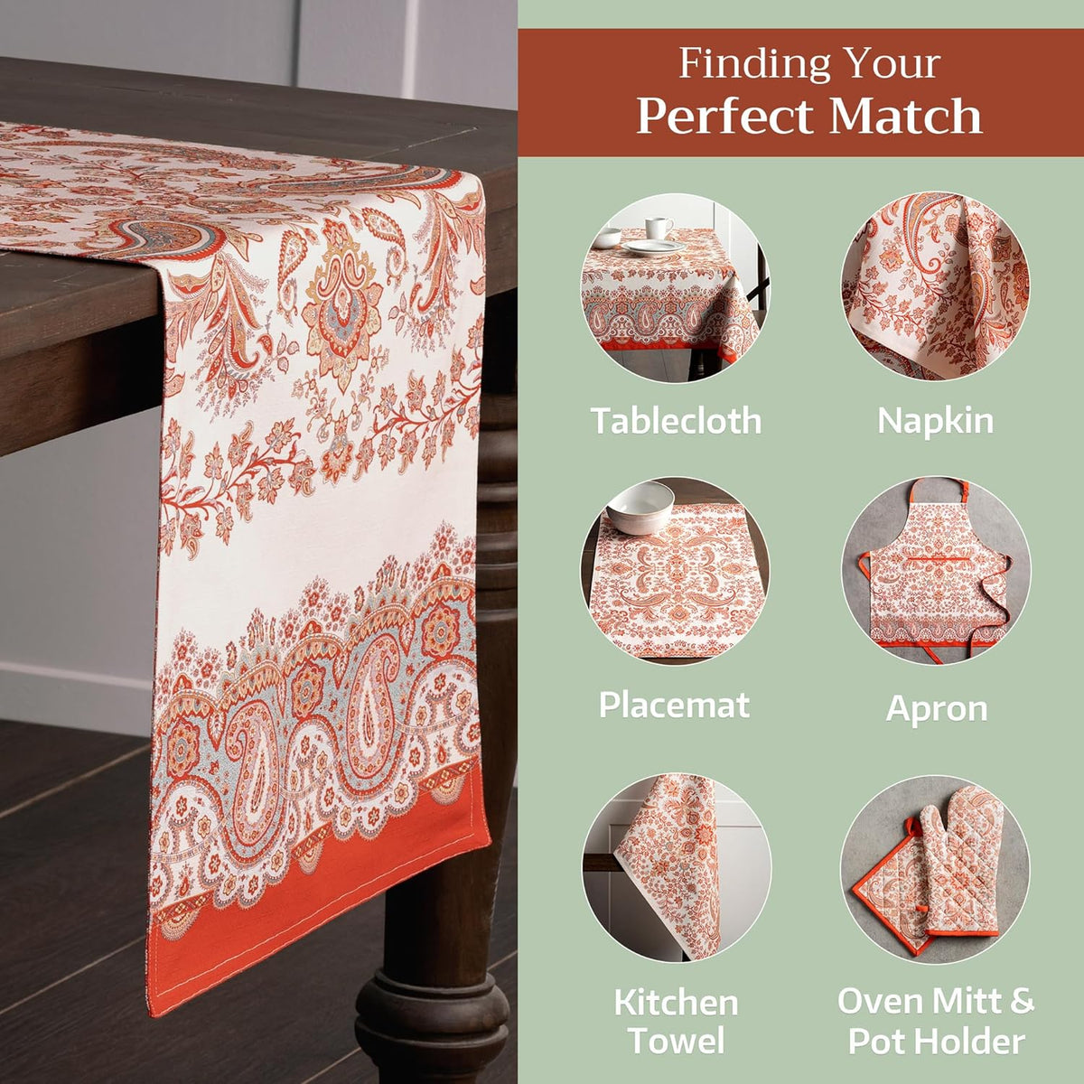 Maison d' Hermine Table Runner 100% Cotton Double Layer Table Runners 72 inches Long Decorative for