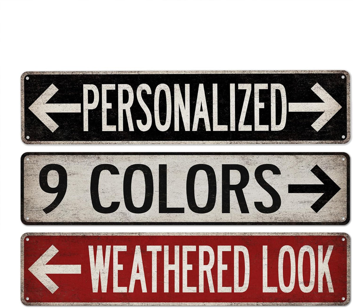 Custom Vintage Street Sign Personalized Directional Signs - Made In USA - Custom Text Personalized
