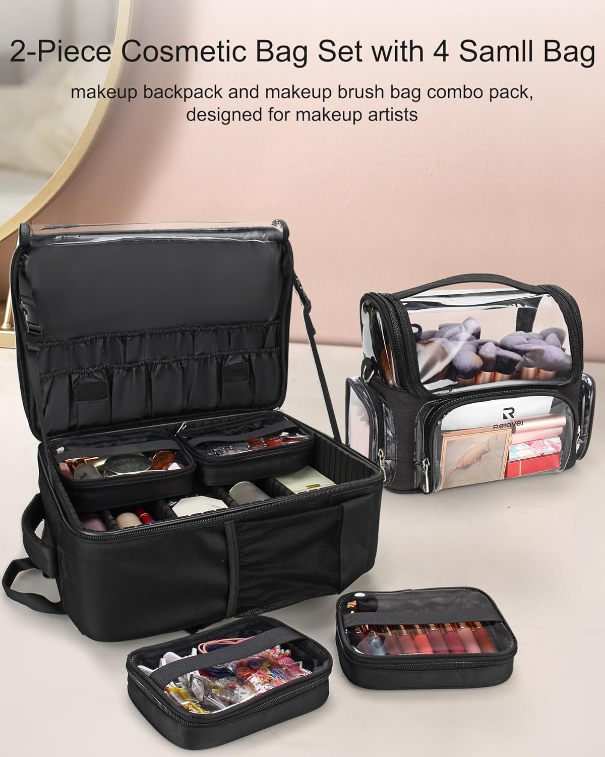 Makeup Backpack Extra Large Cosmetic Bags Professional Makeup Artist Bag Travel Train Case Storage