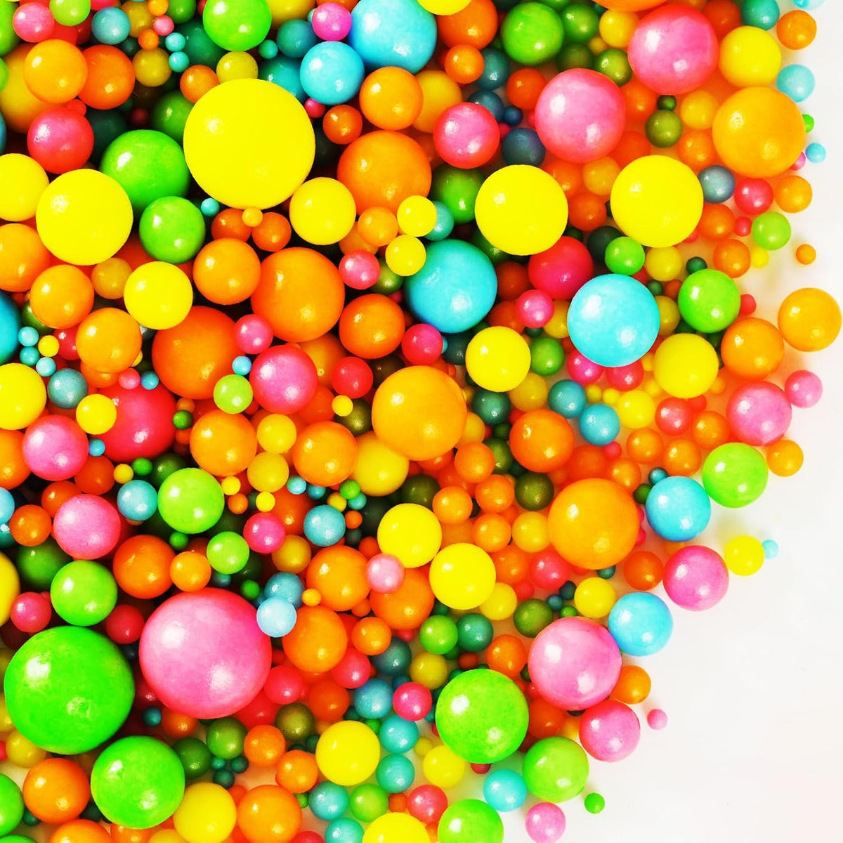 Kasvan Rainbow Pearl Sugar sprinkles - Edible Candy Pearls 130g/4.58 Oz, Mix Size Cake Candy