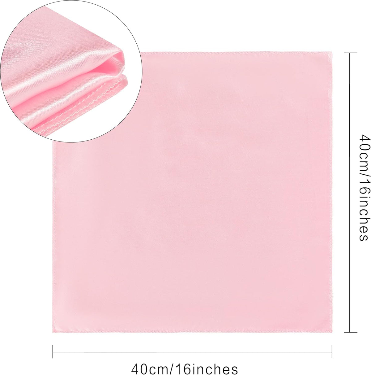 36 Pack Square Satin Dinner Napkins, 16x16 Inches Silky Soft Smooth Table Cloth Napkins for