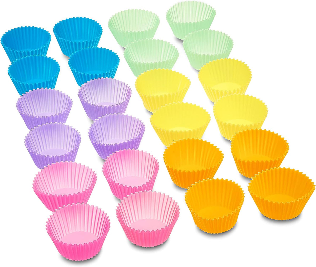 Amazon Basics Reusable Silicone Baking Cups, Non-Stick, BPA Free, Dishwasher Safe, 2.9 x 2.9 x 1.3