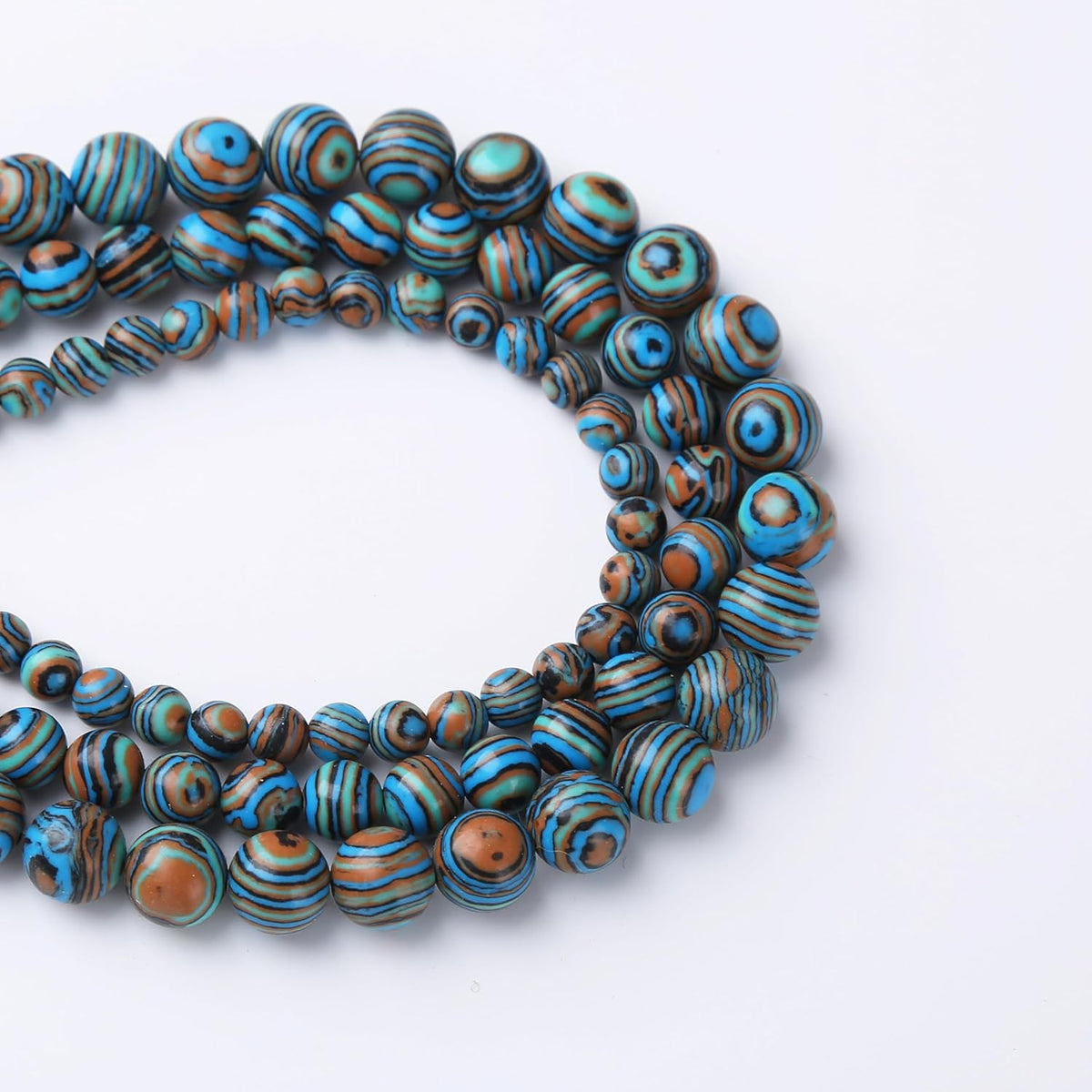 Blue Peacock Turquoise Stone Beads Gemstone Round Crystal Energy Jade Beads Stone Beads for Jewelry
