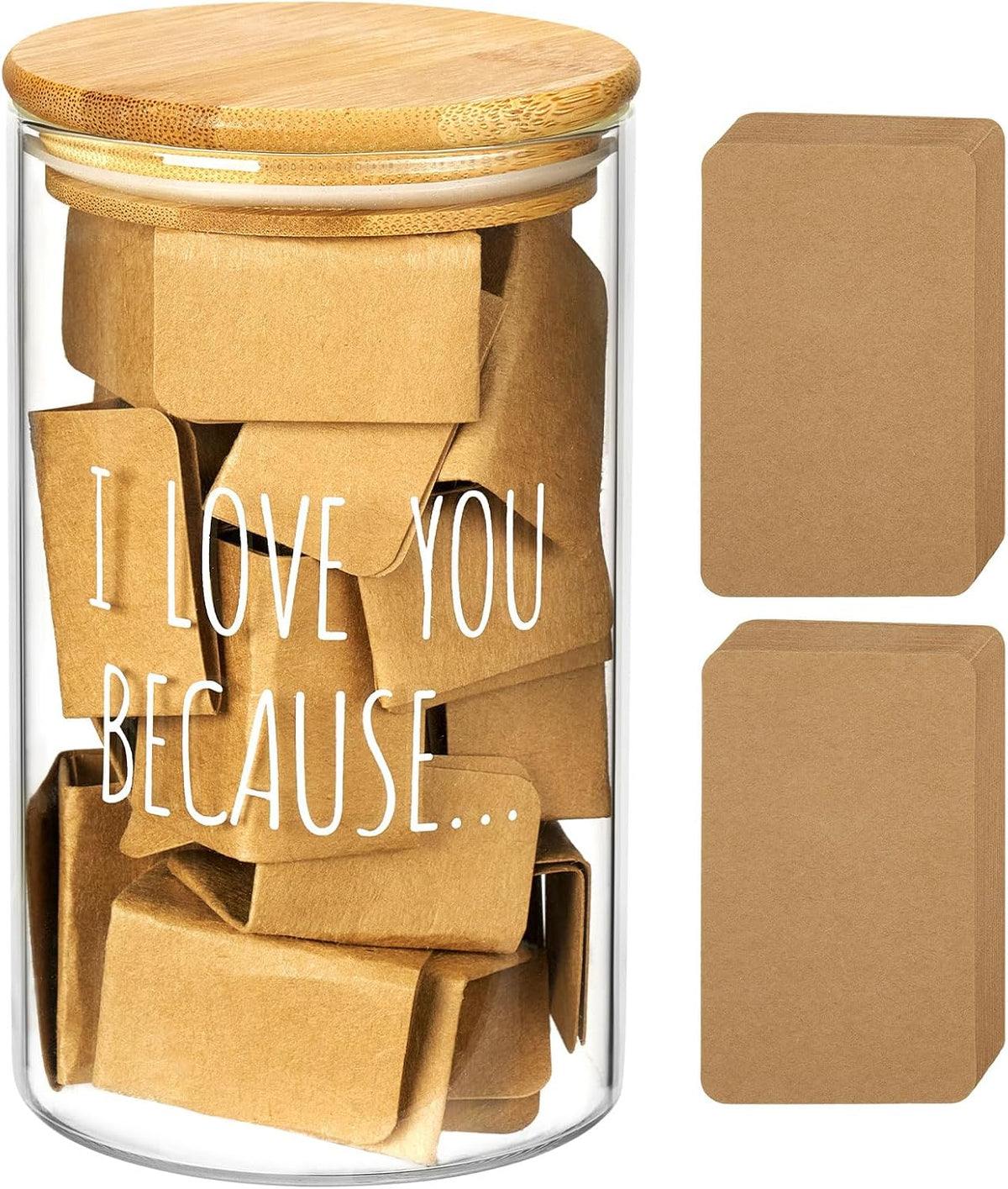 AW BRIDAL 50 Blank Love Notes Memory Jar, Anniversary Birthday Gifts for Boyfriend Girlfriend