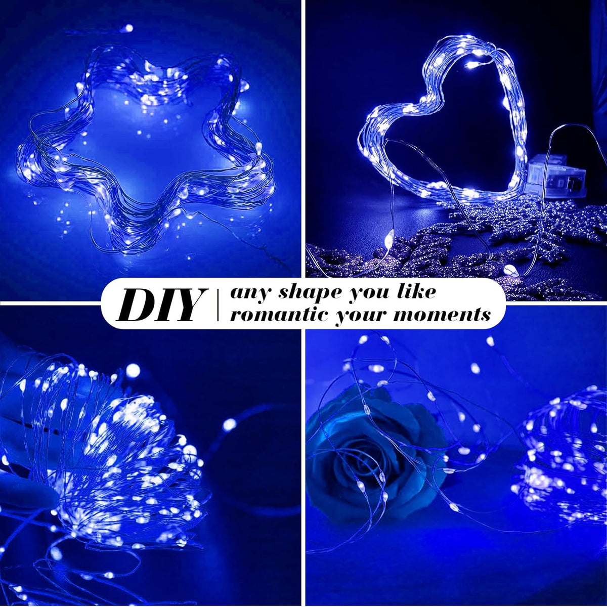 ZGWJ 24 Pack Fairy Lights Battery Operated, 7ft 20 Mini LED Fairy String Lights Silver Wire 3 Modes
