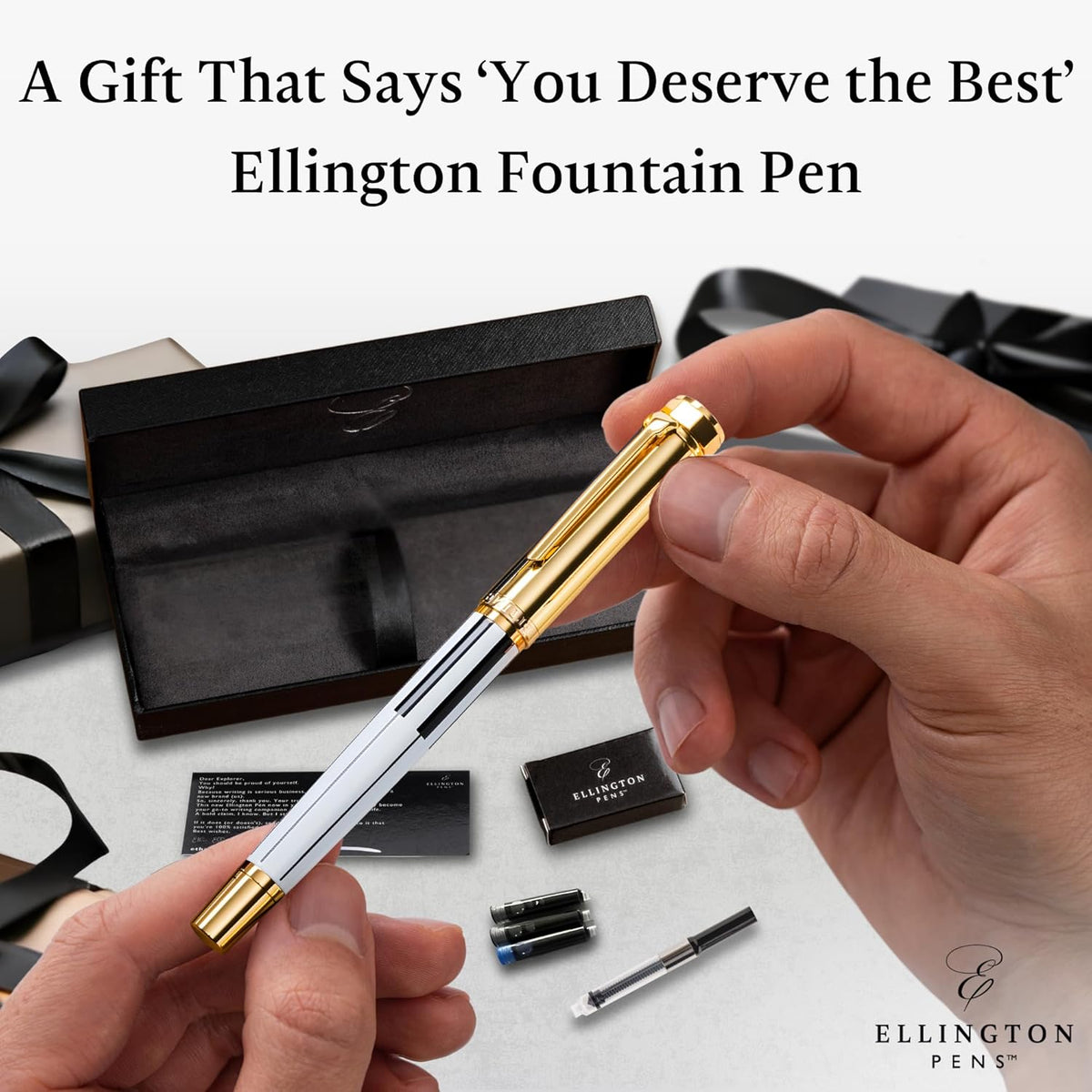 Ellington Pens Luxury Fountain Pen Set- Fountain Pens for Writing - Smooth Extra Fine Nib