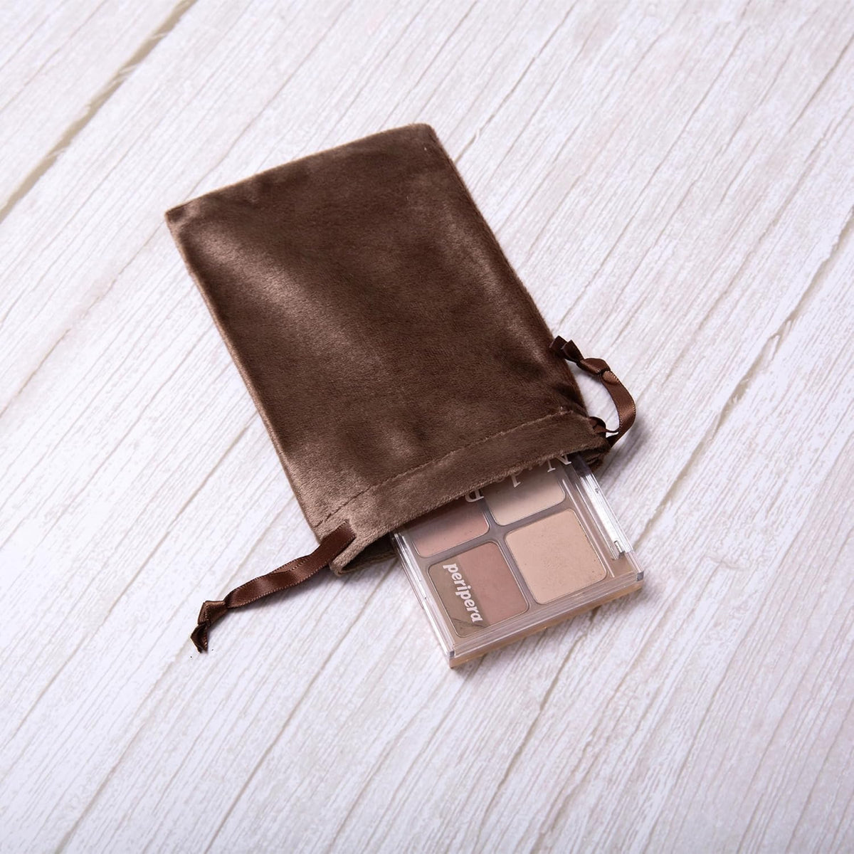 QIANF 12pcs Brown Velvet Drawstring Bags 4x6 inches Glossy Small Velvet Cloth Gift Bags Jewelry
