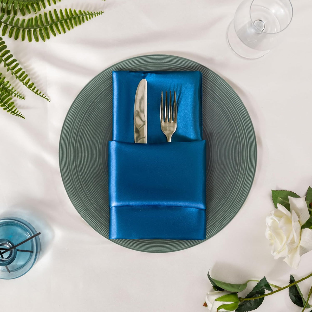 36 Pack Square Satin Dinner Napkins, 16x16 Inches Silky Soft Smooth Table Cloth Napkins for