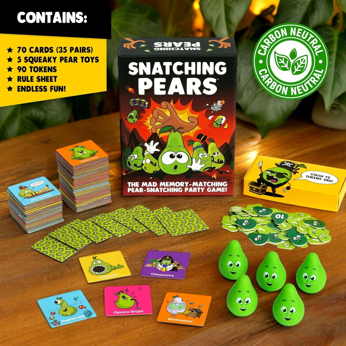 Snatching Pears! – The Hilarious Memory-Matching, Pear-Snatching Party Game | Family Board Game for