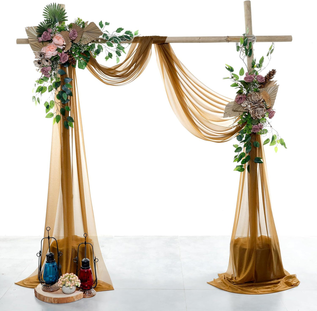 VDS Pack of 1 Panel (30 Inch X 40 Feet) Wedding Arch Draping Fabric Sheer Chiffon Fabric Drapery