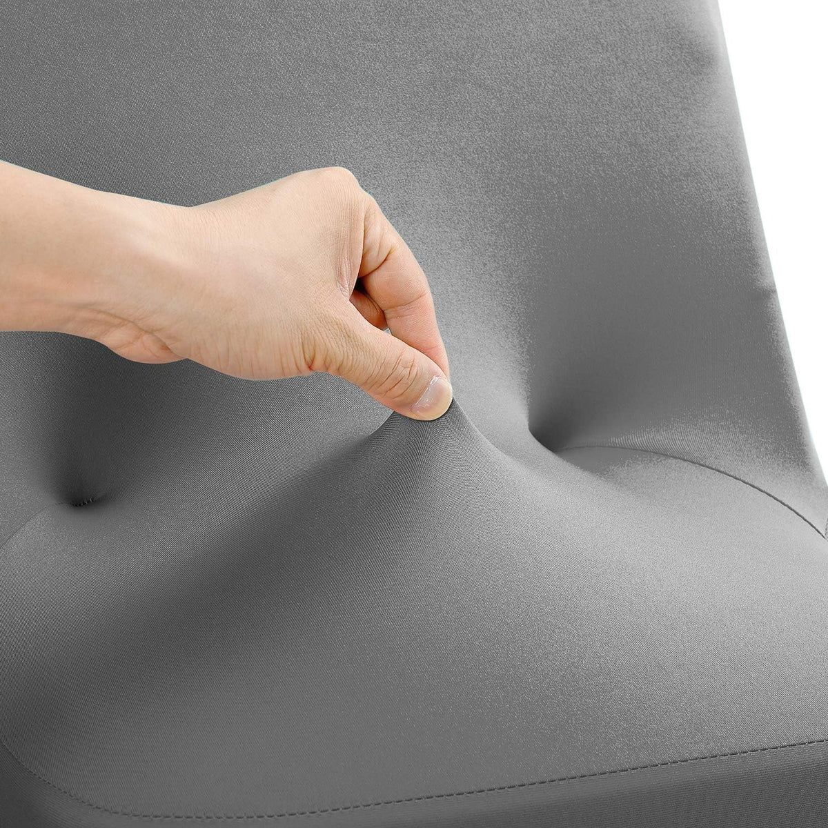 Peomeise Stretch Spandex Folding Chair Cover for Wedding Party Dining Banquet Event (Grey,6pcs)