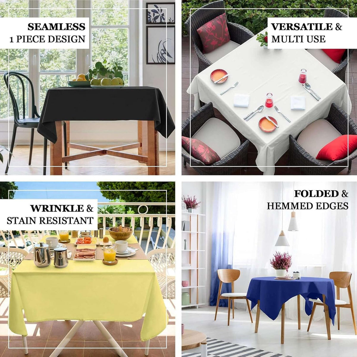 Efavormart 54x54 Dusty Blue Wholesale Linens Seamless Polyester Square Linen Tablecloth for Wedding