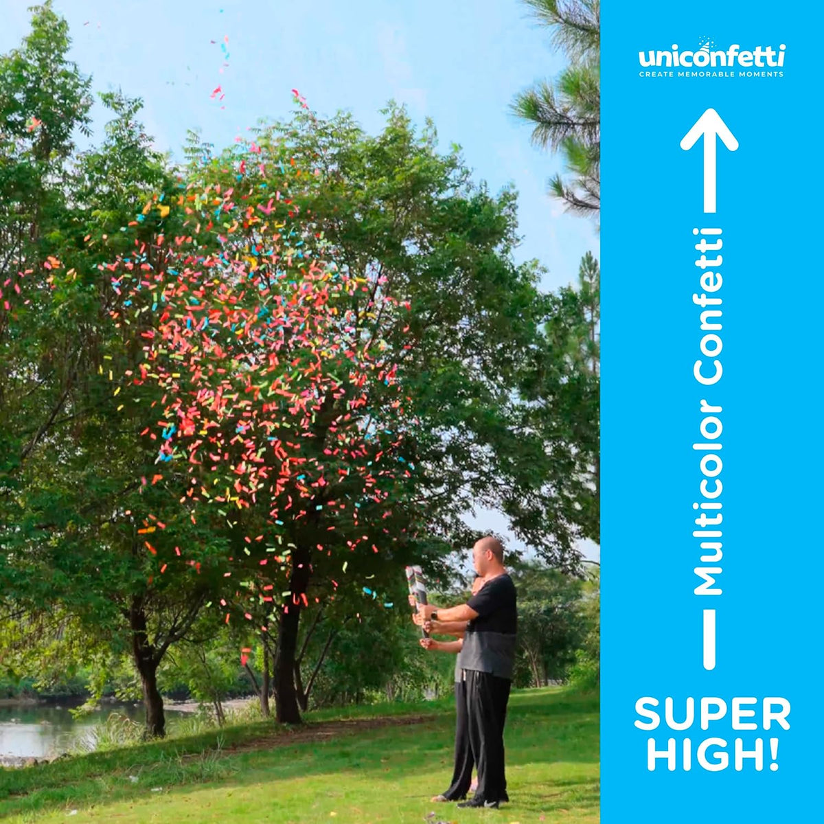 16" Confetti Poppers Cannon - 12pack Extra Large Party Poppers, Confetti Shooters, Multicolor