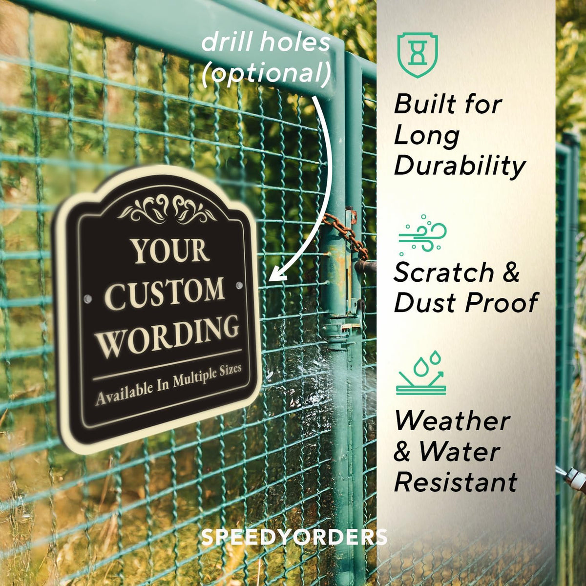 Custom Decorative Outdoor Metal Sign - Personalized Aluminum - Waterproof Driveway Sign, Black