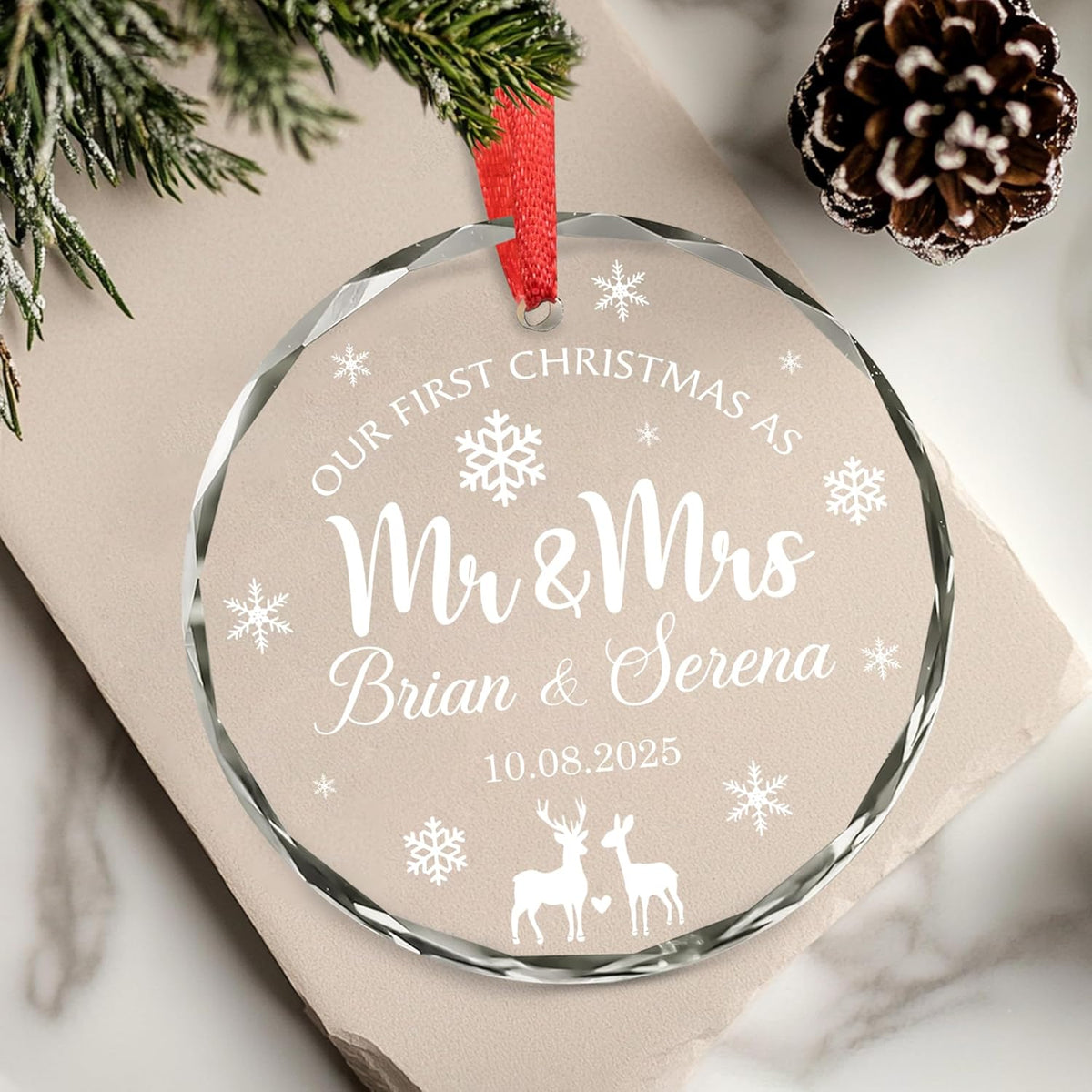 Personalized Our First Christmas As Mr Mrs Christmas Ornament - Ornaments Wedding Gifts For Couples