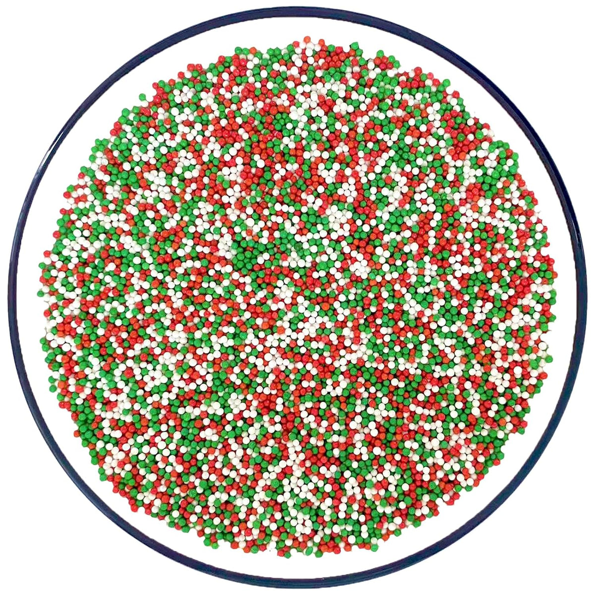 Sentovac Christmas Nonpareils Sprinkles Edible 2mm Mini Peals Red Green White Sprinkle for Cake