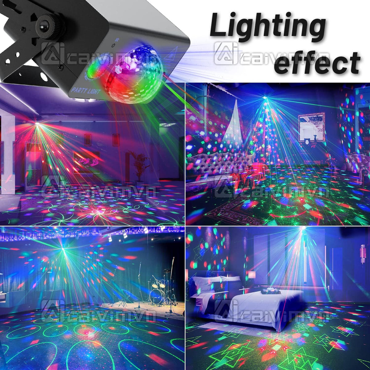 Disco Ball Light Party Lights, LED Sound Activated DJ Disco Light Stage Lights with Remote Control