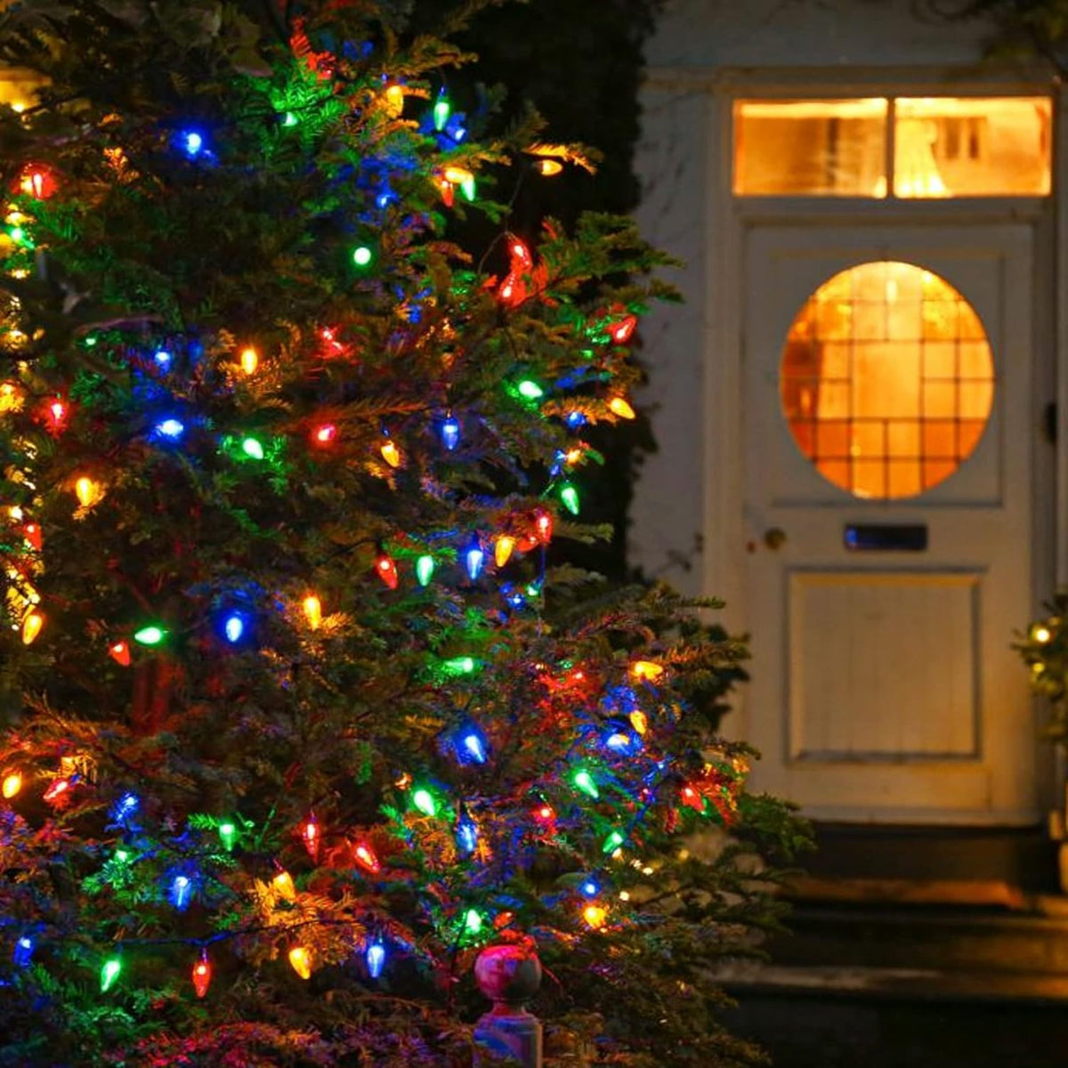 Dazzle Bright C6 Christmas String Lights, 100 LED 33 FT Waterproof Green Wire Fairy Lights, 8 Modes