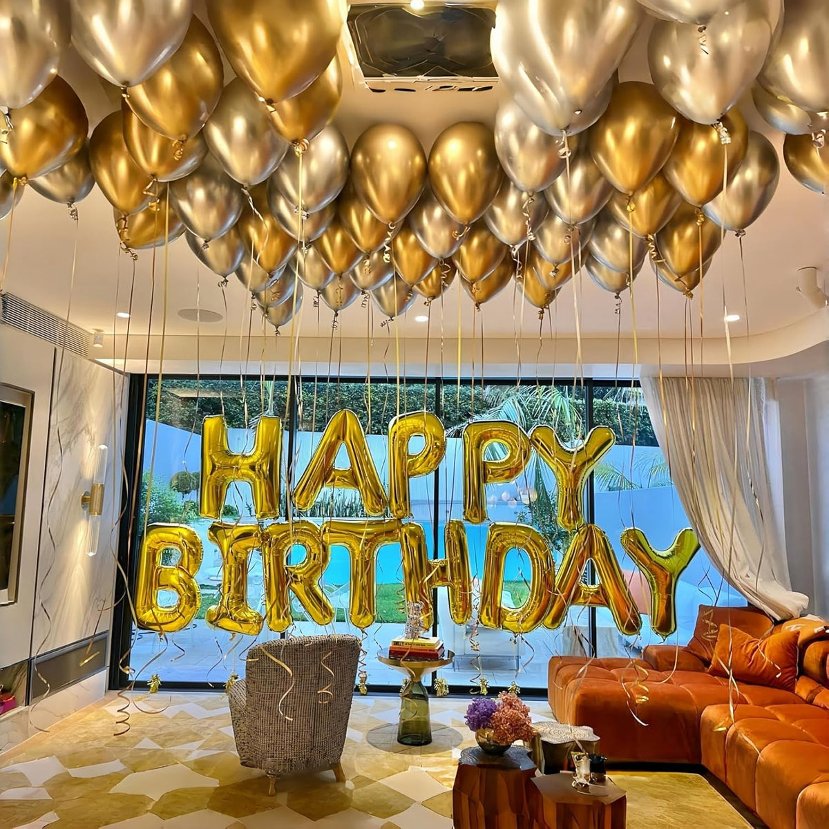 Giant K Alphabet Name Balloon, Gold Self Inflating Custom Letter Balloons Birthday Decor, 40 Inch