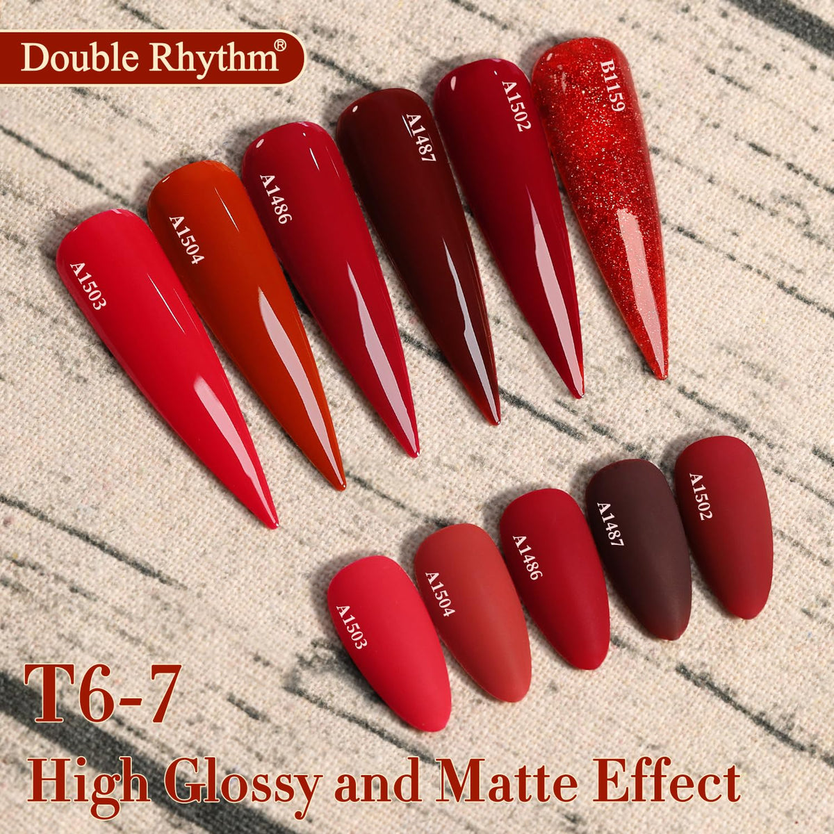 Double Rhythm 6 Pcs 15 ML Gel Polish Set Same Color Same Bottle Soak Off Gel Polish Kit Nail Art