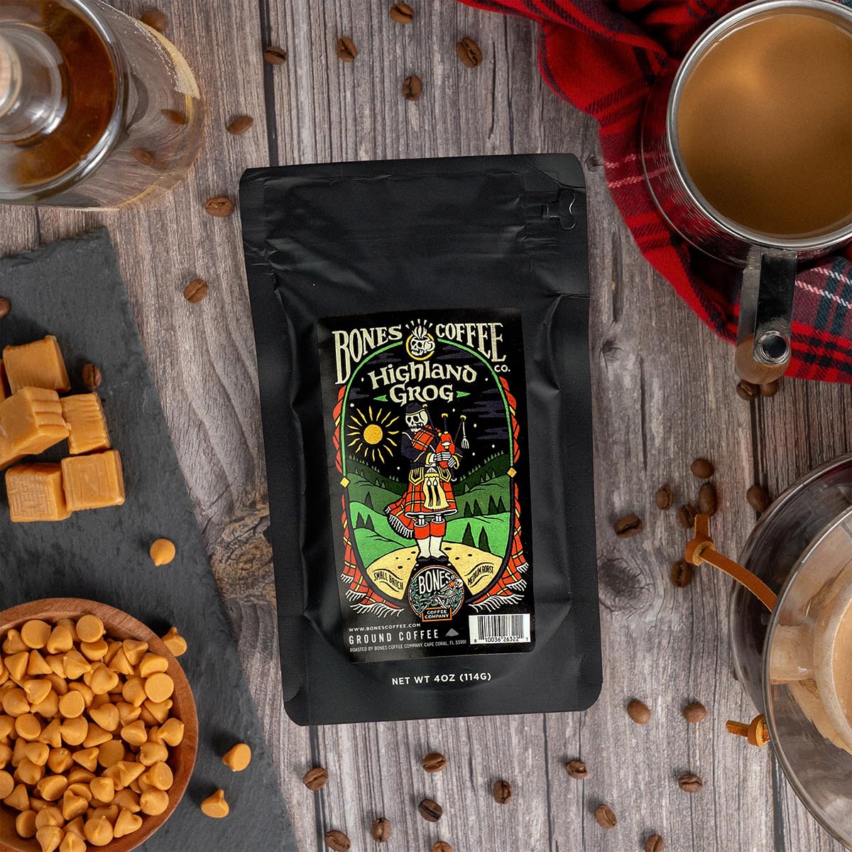 Bones Coffee Company NEW Favorite Flavors Sample Pack, Assorted Flavored Coffee Low Acid Medium