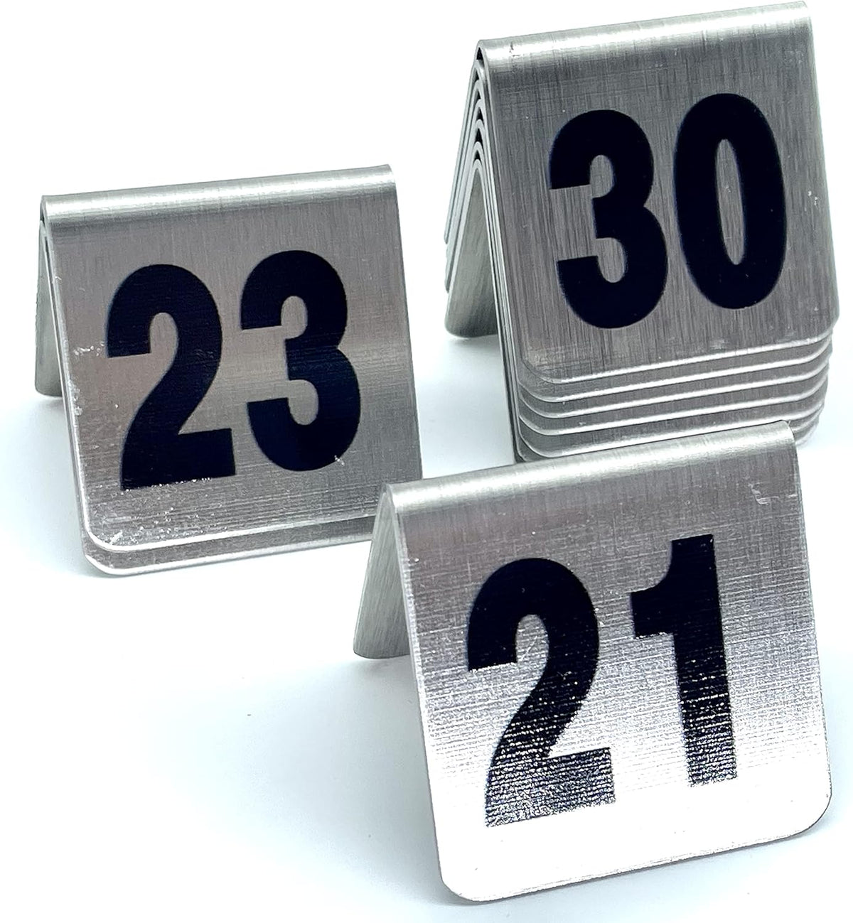 10 Pcs Metal Place Cards Stackable Tent Style Table Numbers，Place Card Holders for Celebration