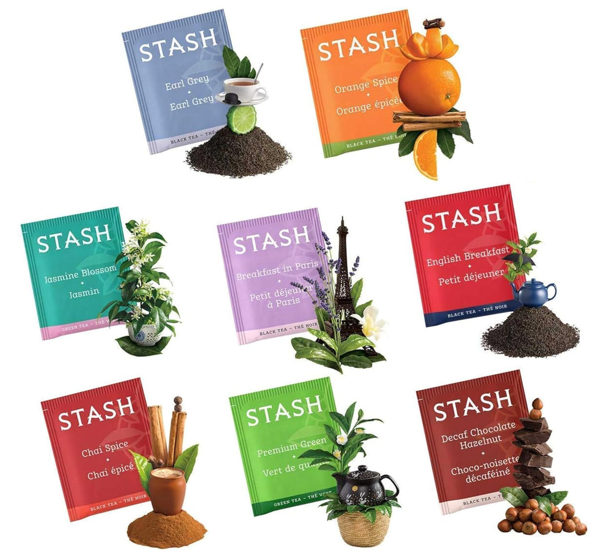 Stash Tea Bags Sampler Assortment Box (52 Count) 30 Different Flavors Gifts for Her Him Women Men