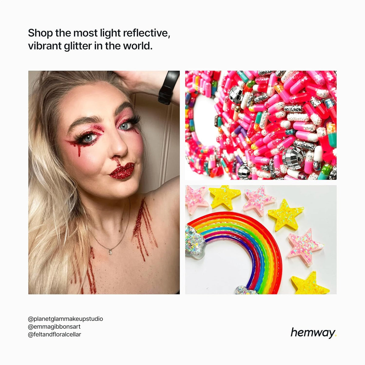 Hemway Eco Friendly Biodegradable Glitter 100g / 3.5oz Bio Cosmetic Safe Sparkle Vegan for Face