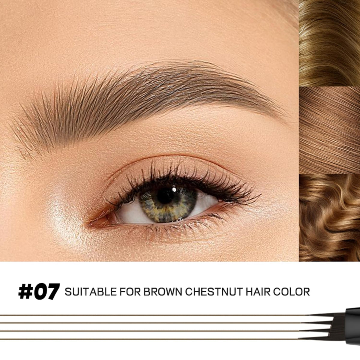2 Pack Eyebrow Pen, Waterproof Microblading Eyebrow Pencil, 4 Tip Precise Eye Brow Makeup Pen for
