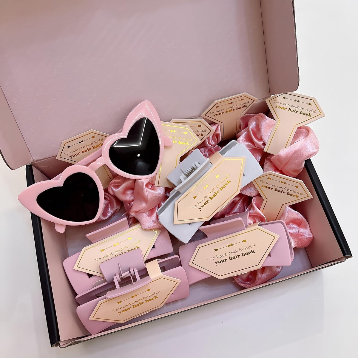 Bridesmaid Scrunchies Proposal Gifts Bachelorette Hair Claws Clips Girls heart sunglasses for