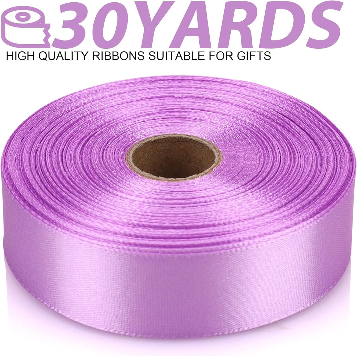 Lilac Purple Ribbon 7/8 Inch 30 Yards Satin Craft Ribbon-Single Face Polyester Ribbon for Handmade