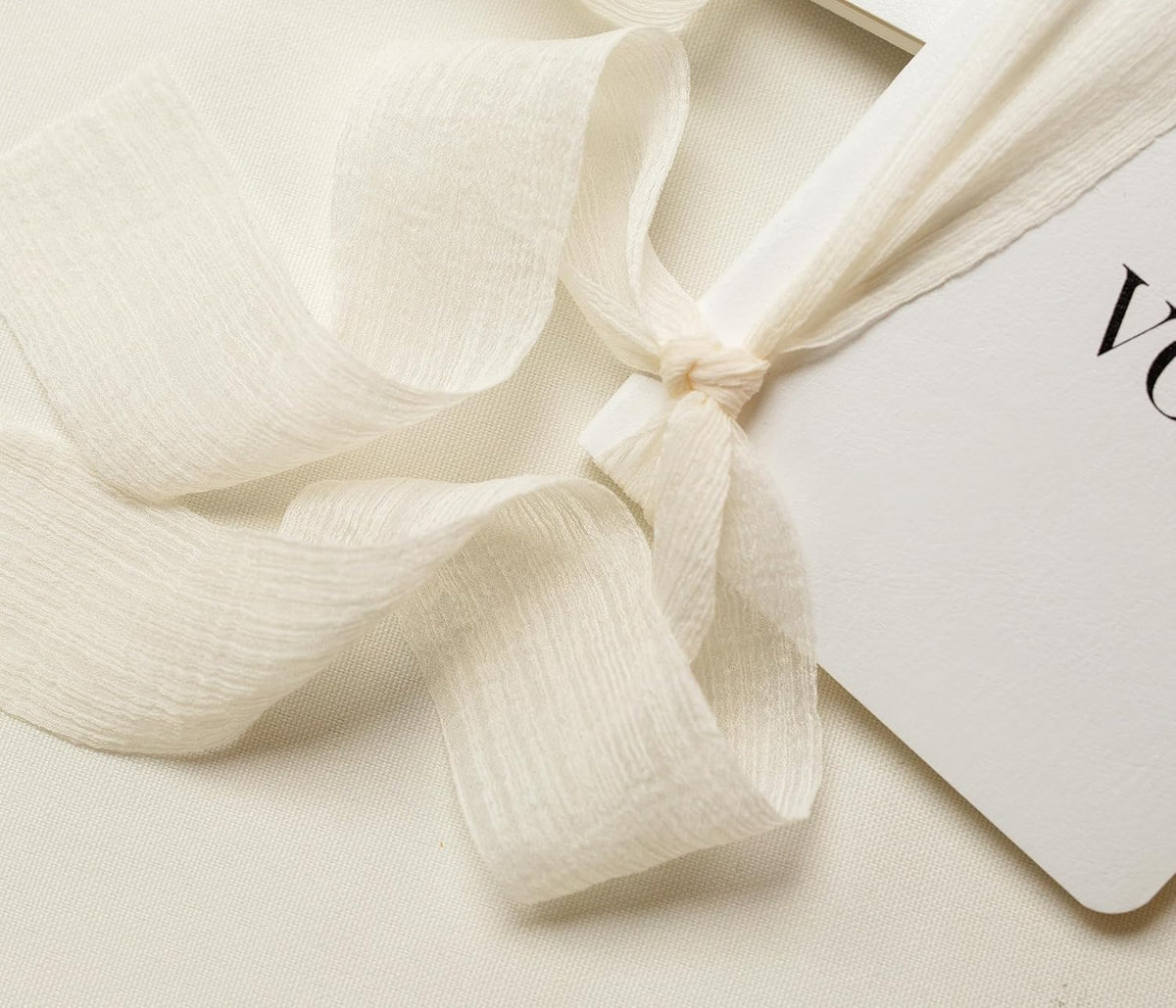 White Vow Books with Ribbons (Set of 2) - 5.625 x 4 Minimalist Pocket Sized Wedding Ceremony Vow