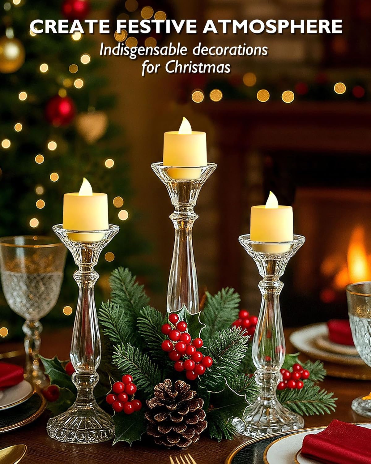 Amagic 24 Pack LED Tea Lights, Flameless Votive Candles, Lasting Electric Fake Small Candles