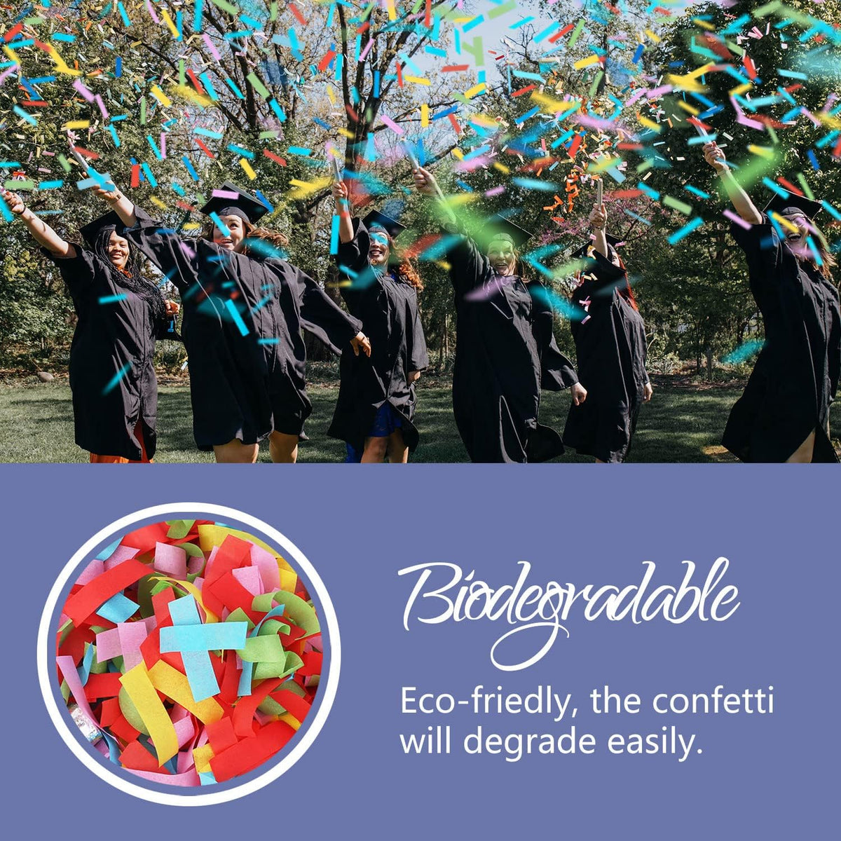 BATTIFE 21Pack Confetti Wands, Colorful Confetti Shoots Poppers, Tissue Paper Flick Flutter Sticks