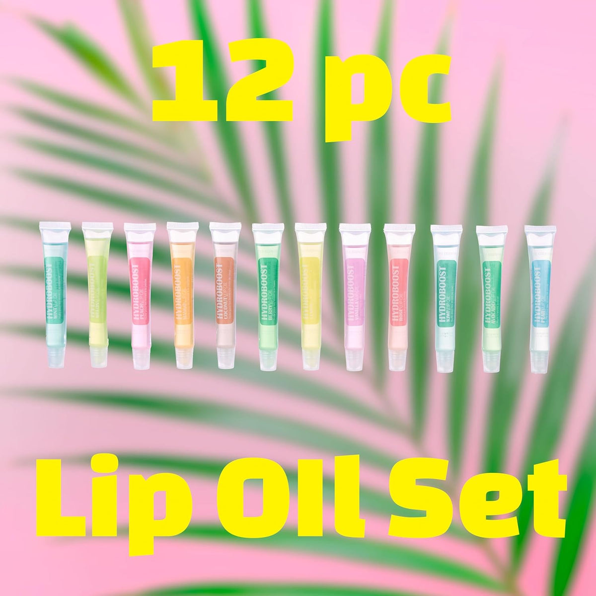EXPRESSIONS 12pc Lip Oil Set - Flavored Lip Oils Value Pack, Hydrating Lip Oils w/Squeeze Tube