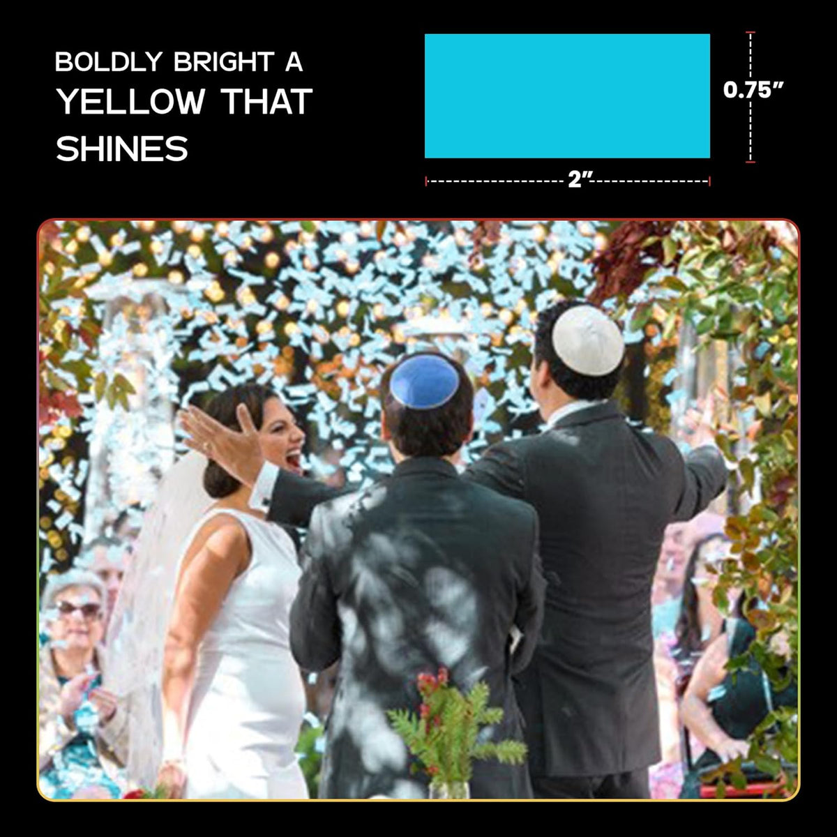 Turquoise Color Biodegradable Confetti - Rectangular Fluttering Tissue Paper Confetti for Cannon