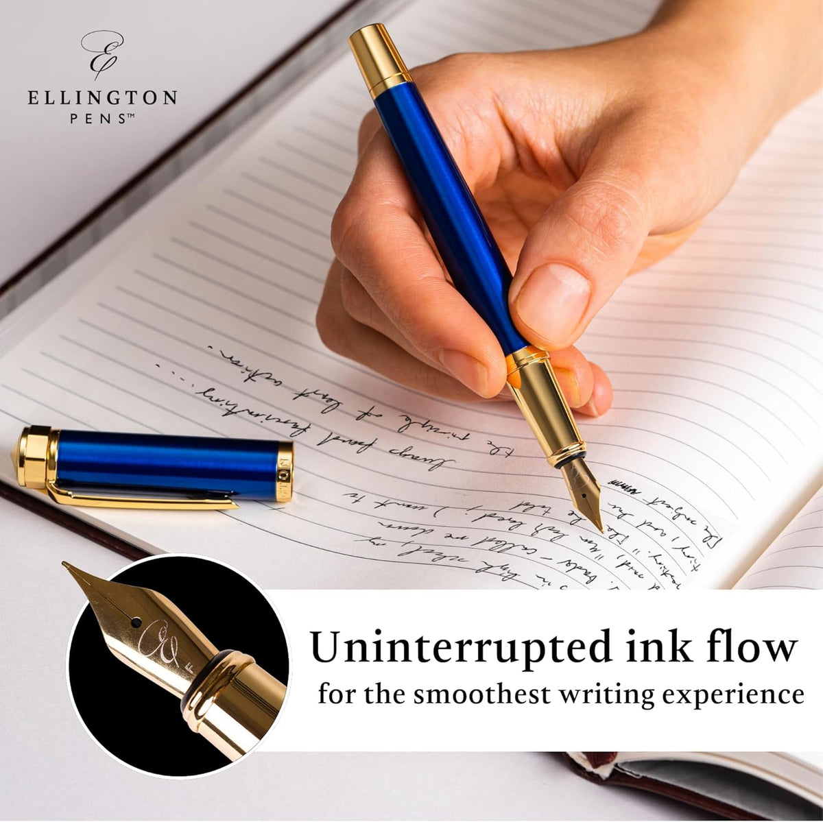Ellington Pens Luxury Fountain Pen Set- Fountain Pens for Writing - Smooth Medium Nib - Includes