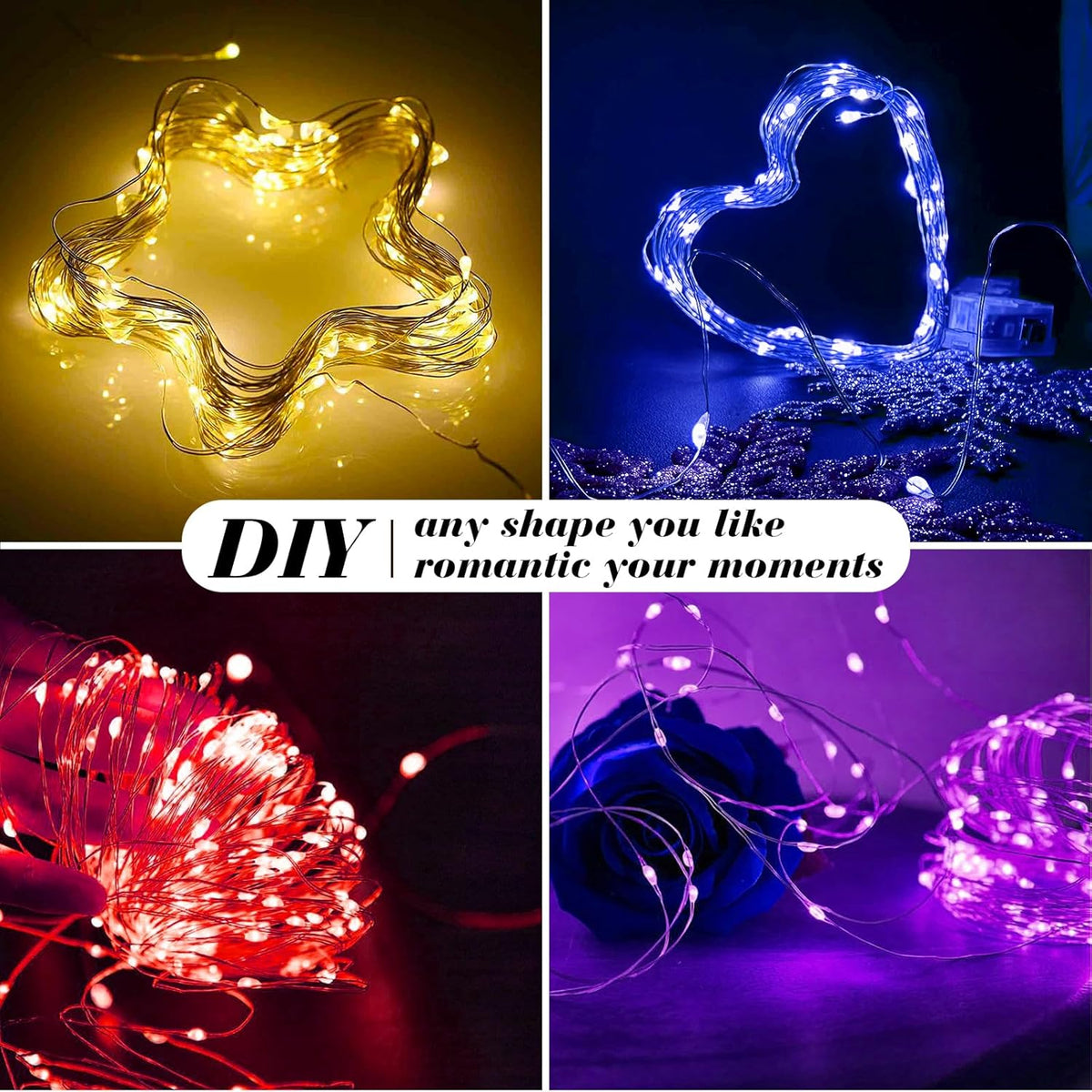 ZGWJ 12 Pack Fairy Lights Battery Operated, 7ft 20 Mini LED Fairy String Lights Silver Wire 3 Modes