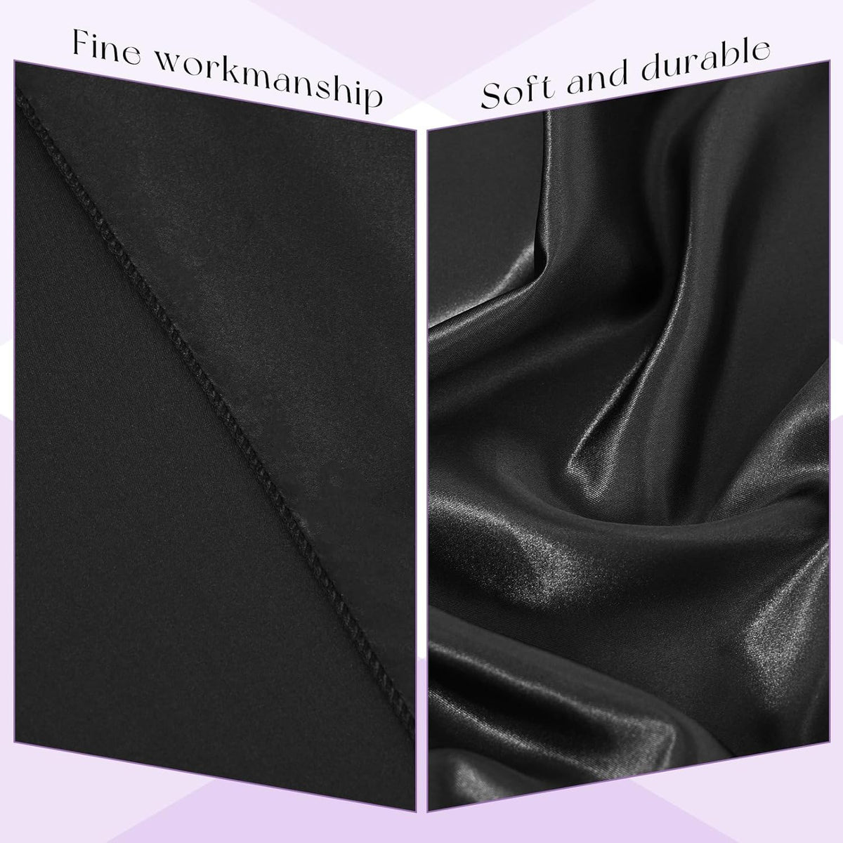 10 Packs Satin Tablecloth 57 x 108 Inch Black Rectangular Table Cloth Silk Tablecloth Smooth Fabric