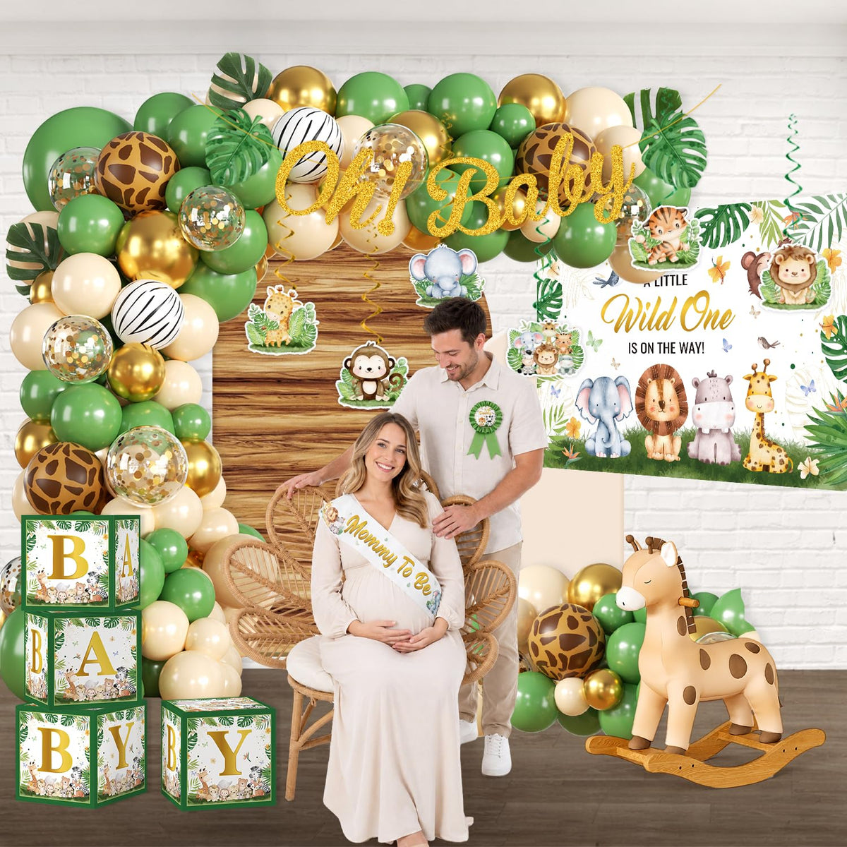 Safari Baby Shower Decorations Decorations, All-in-One Set for 30 Guests