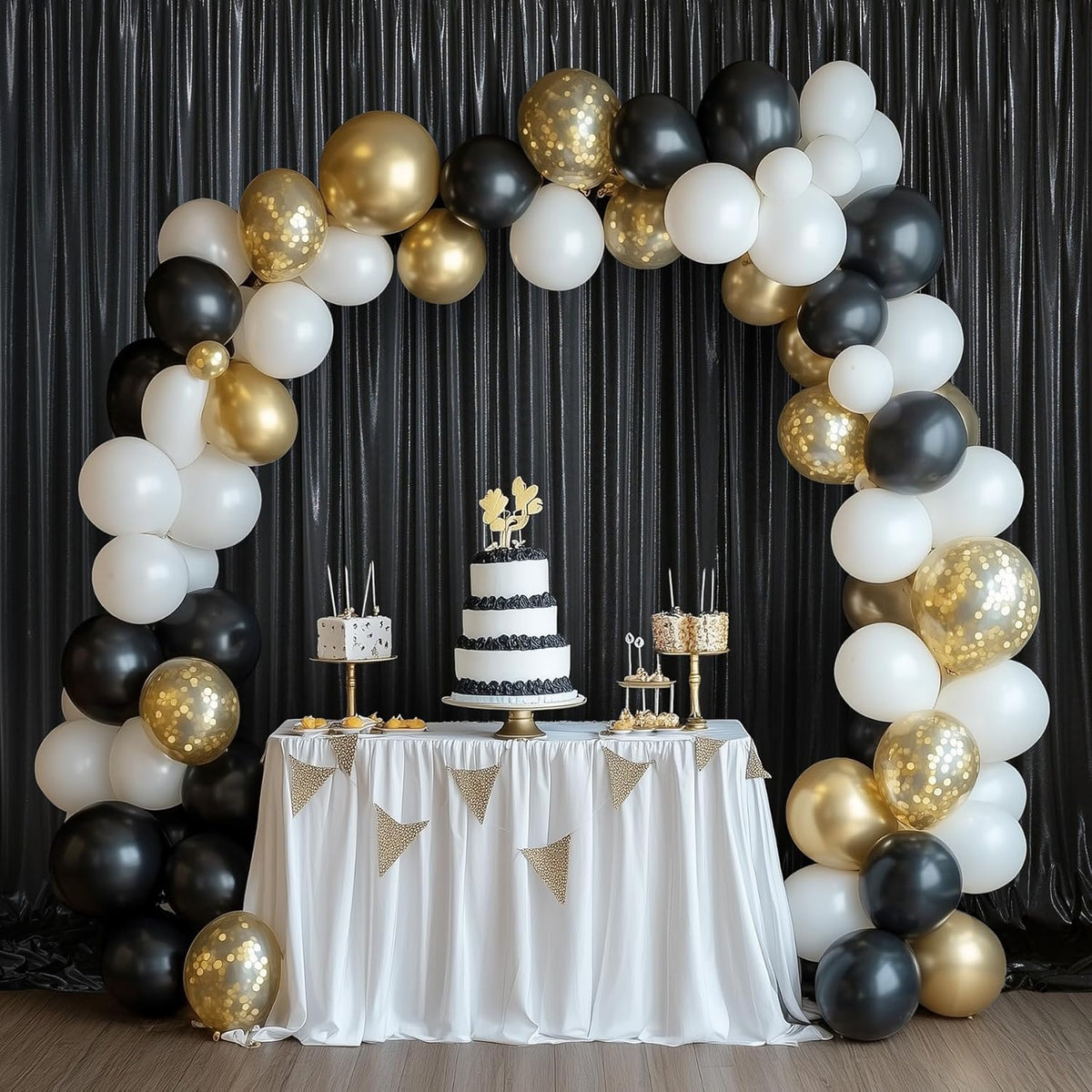 10x10 ft Black Sequin Backdrop Curtain Panels for Parties, Wrinkle Free Glitter Photo Backdrop