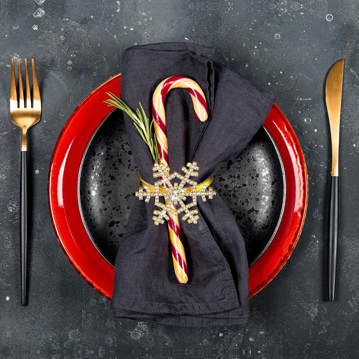 Patelai 48 Pieces Snowflake Napkin Rings Thanksgiving Christmas Napkin Holders Exquisite Household